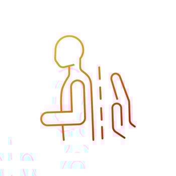 Schroth method gradient linear vector icon. Scoliosis nonsurgical treatment. Spine alignment. Backbone natural position. Thin line color symbol. Modern style pictogram. Vector isolated outline drawing