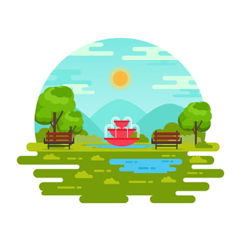 A trendy flat illustration of playground, editable vector
