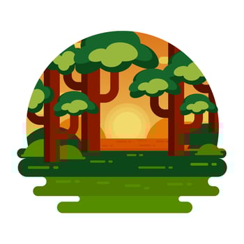 Catch a sight of this beautifully designed night landscape vector