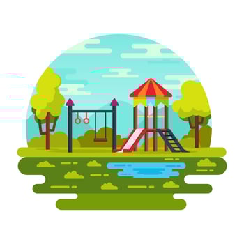 A trendy flat illustration of playground, editable vector