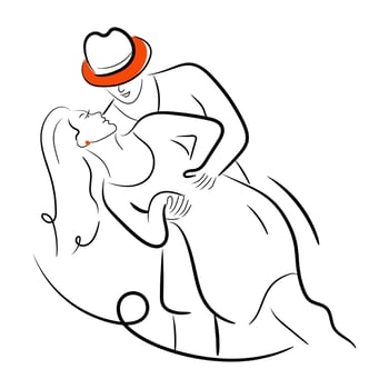 Get hold of this amazing hand drawn illustration of partner dance vector