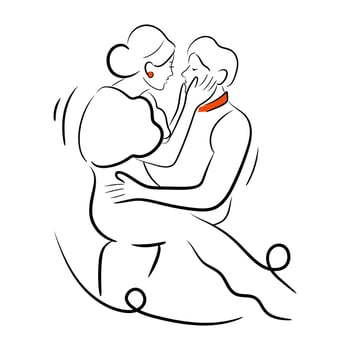 A beautiful hand drawn illustration of married couple vector