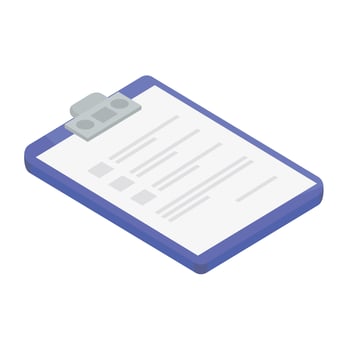 clipboard checklist isometric vector