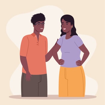 couple of african american vector