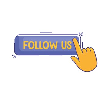 follow us in button vector
