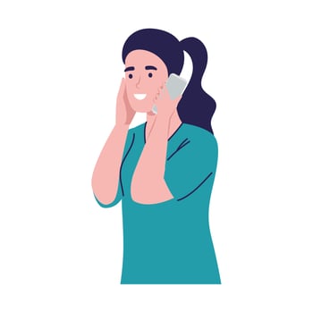 woman talking phone vector