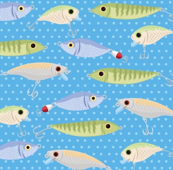 pattern of fishing lures vector