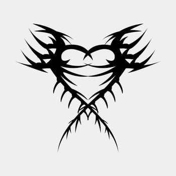vector illustration of scary and good tribal tattoo motifs for individual body decoration