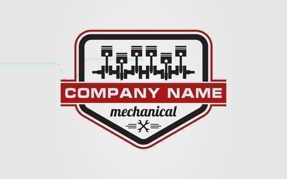 Logo mechanical for auto service auto body and other work vector