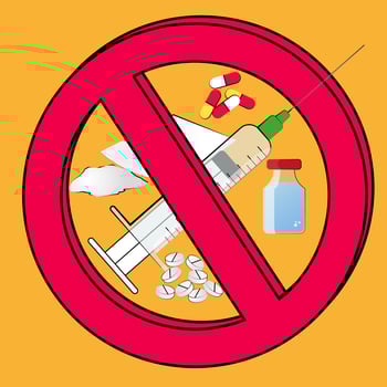 say no to drug illustration, warning vector