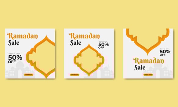 Ramadan Sale Social Media Post Collection vector