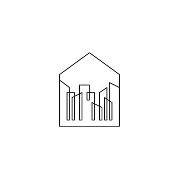 Building Logo Design with Black Lines vector