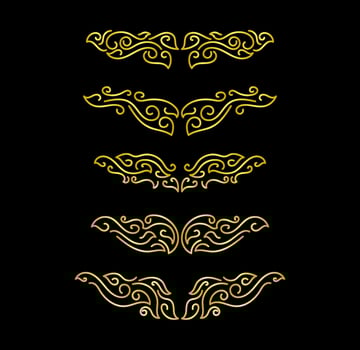 Gold Borders Elements Set Collection, ornament Vector