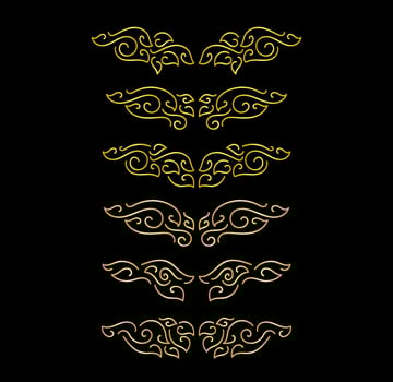Gold Borders Elements Set Collection, ornament Vector