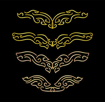 Gold Borders Elements Set Collection, ornament Vector