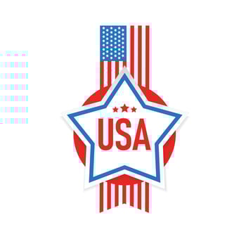 USA flag stripes and star vector
