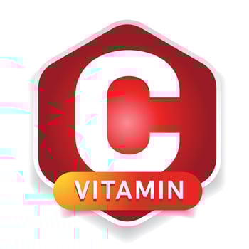 Vitamin C label badge vector