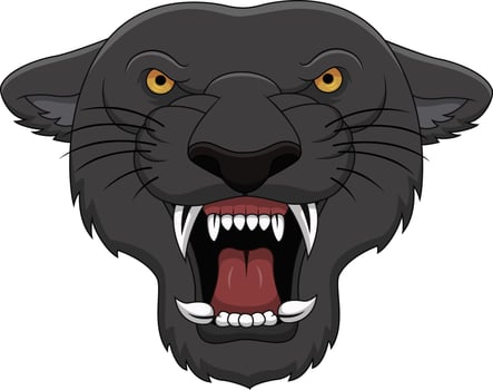 Angry black panther mascot head vector