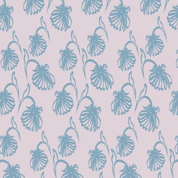 Hand-drawn floral background. Vector seamless pattern in doodle style.  Ideal for fabric, home textiles.
