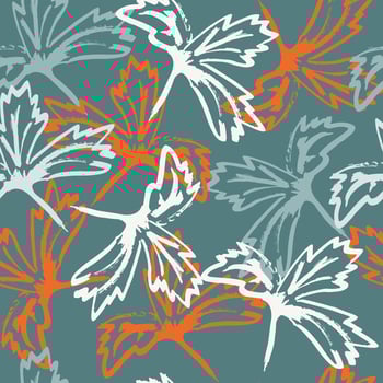 Hand-drawn floral background. Vector seamless pattern in doodle style.  Ideal for fabric, home textiles.