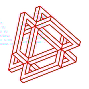 Optical illusion object. Geometric figure. vector