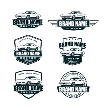 classic car logo template vector