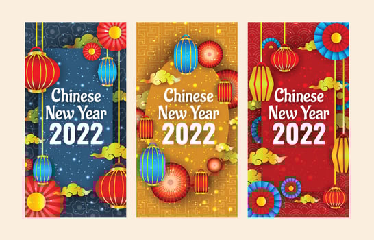 Chinese New Year 2022 Banner Template Set vector