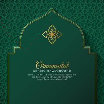Islamic Arabic Green Background with Arabic Pattern vector
