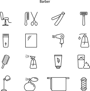 barber icon isolated on white background from hairdressing and barber shop collection. barber icon trendy and modern barber symbol for logo, web, app, UI. icon simple sign. vector
