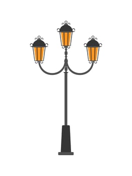 Street lamp illustration on white background vector