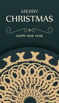 Christmas card with a circular pattern on a dark background vector