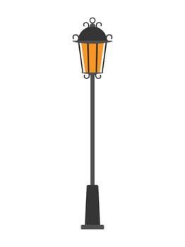 Street lamp post in flat style isolated on white background. Vector illustration.