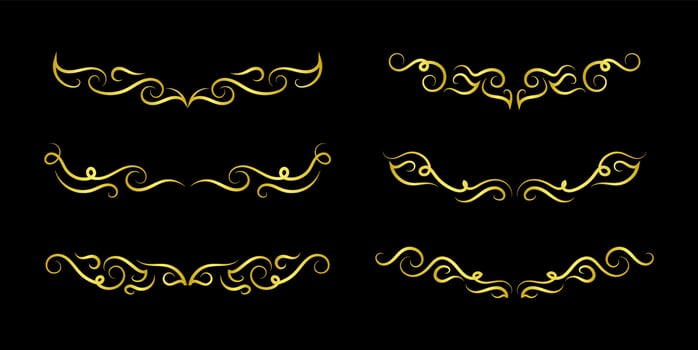 Gold Borders Elements Set Collection, ornament Vector, frame vector