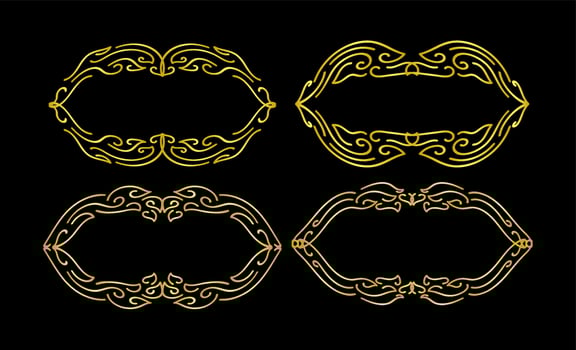 Gold Borders Elements Set Collection, ornament Vector, frame vector