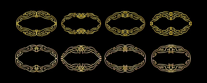 Gold Borders Elements Set Collection, ornament Vector, frame vector