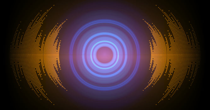 Sound waves oscillating dark light vector
