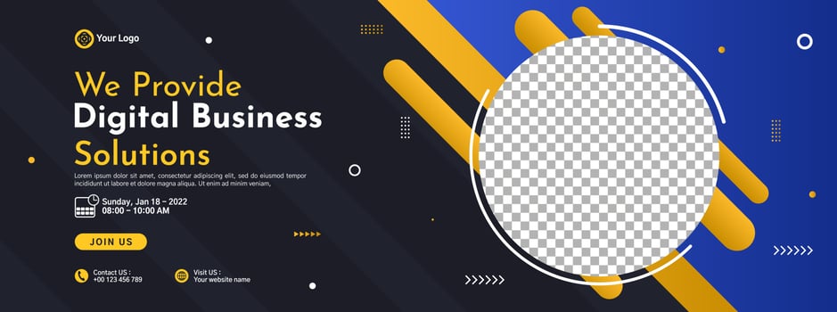 Business conference banner template design for webinar, marketing, online class program, etc vector