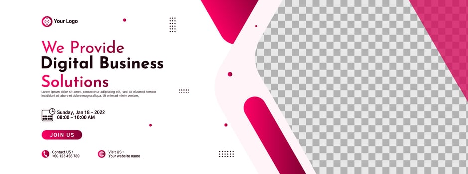 Business conference banner template design for webinar, marketing, online class program, etc vector