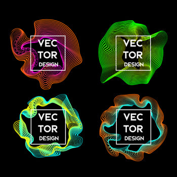 Vector abstract background with dynamic colorful waves set. Vector illustration