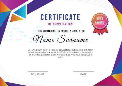 Geometric Design Certificate vector