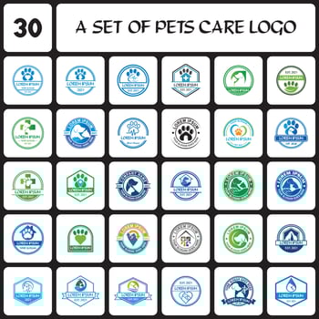a set of pets care logo , a set of veterinary logo vector