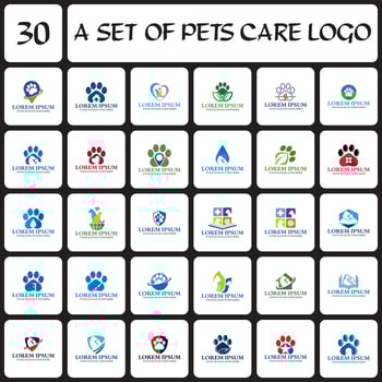 a set of pets care logo , a set of veterinary logo vector
