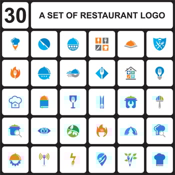 A Set Of Restaurant Vector , A Set Of Food Logo
