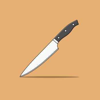 Butcher Knife Vector Icon Illustration. Kitchen Knife Vector. Flat Cartoon Style Suitable for Web Landing Page, Banner, Flyer, Sticker, T-Shirt, Card