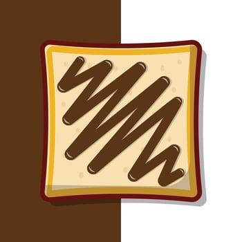 Bread with Chocolate Vector Illustration. Flat Cartoon Style Suitable for Web, Landing Page, Banner, Flyer, Sticker, T-Shirt, Card, Icon