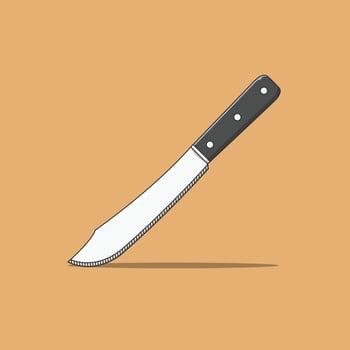 Butcher Knife Vector Icon Illustration. Kitchen Knife Vector. Flat Cartoon Style Suitable for Web Landing Page, Banner, Flyer, Sticker, T-Shirt, Card