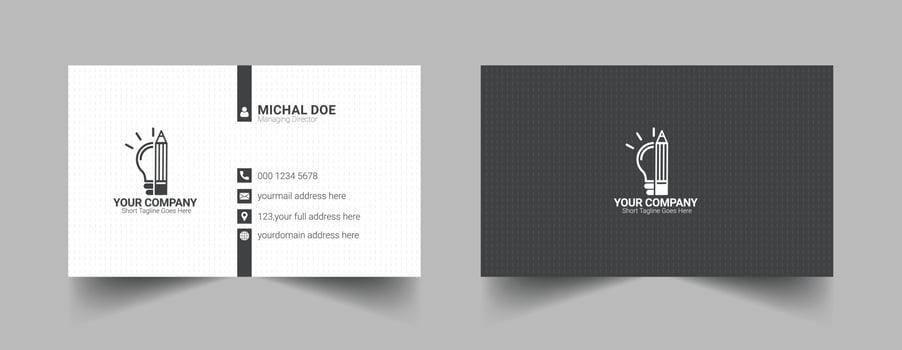 Black and white color Creative business card template design vector