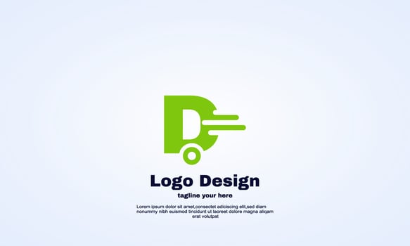 vector initial letter d logo green shape