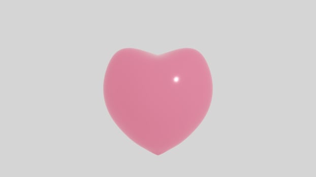 Heart 3d rendered on white background photo