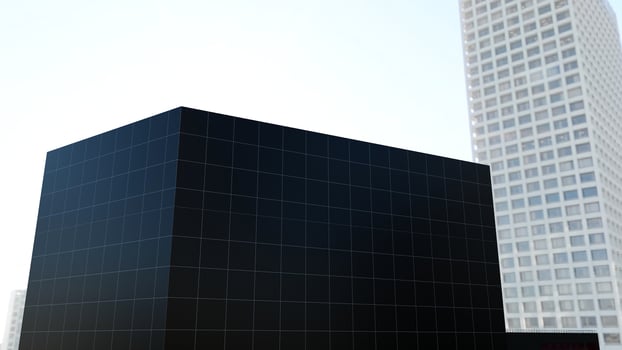 3d Rendered Company Logo Mockup Sign facade Building photo
